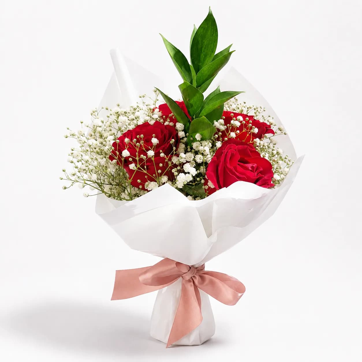 Buquê de 4 Rosas Vermelhas